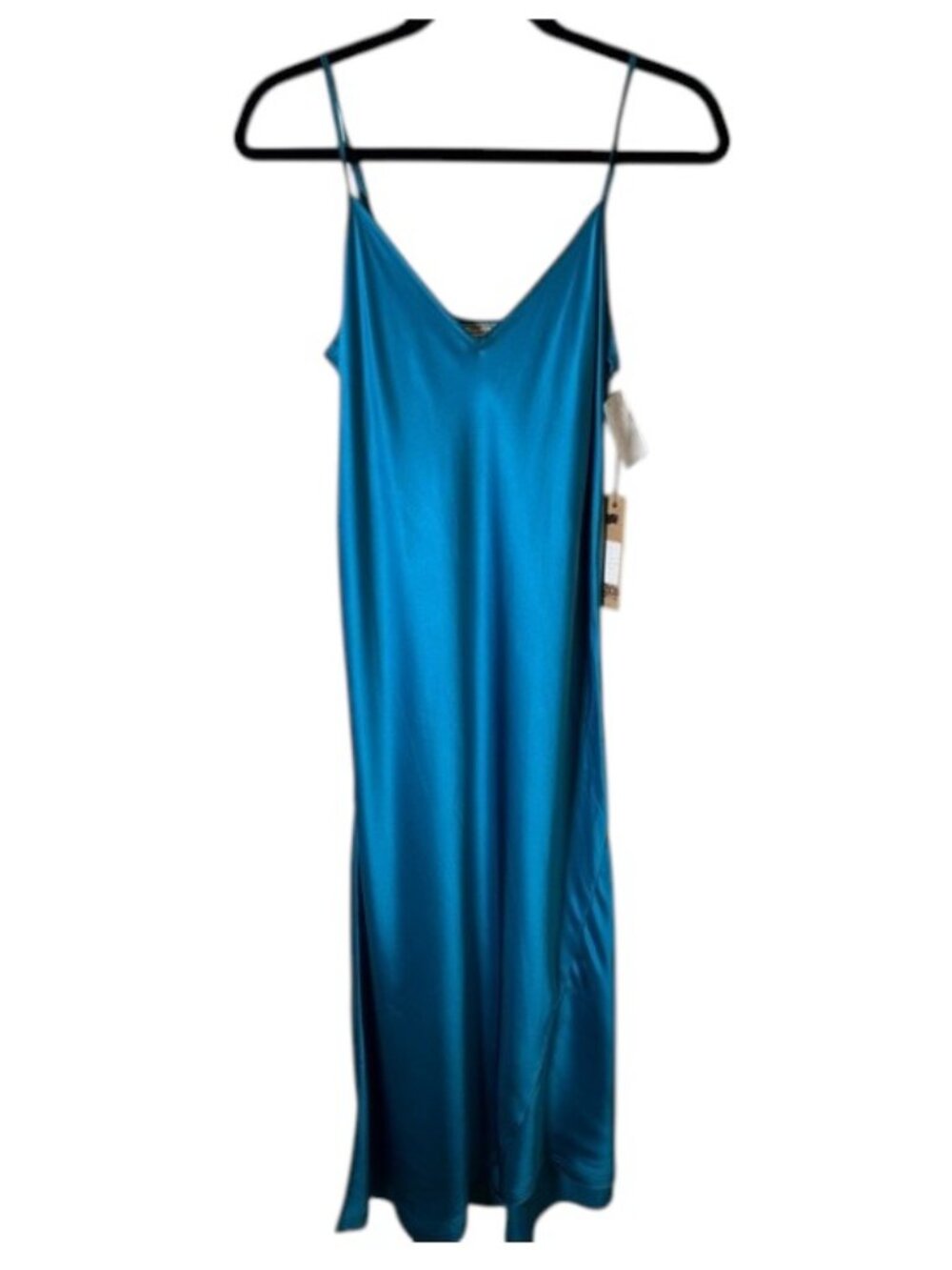 Go Silk ICONIC Go Slip Dress D365 Peacock Washable Silk Size Small NWT